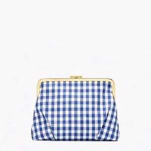 J. Crew Gingham Check clutch purse
